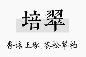 培翠名字的寓意及含义