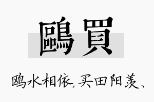 鸥买名字的寓意及含义