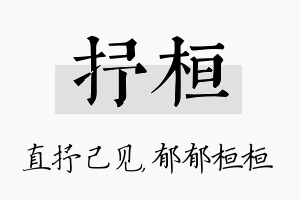 抒桓名字的寓意及含义