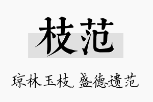 枝范名字的寓意及含义