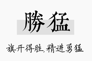 胜猛名字的寓意及含义