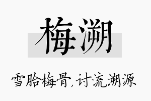 梅溯名字的寓意及含义