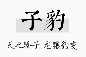 子豹名字的寓意及含义