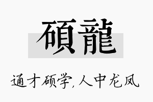 硕龙名字的寓意及含义