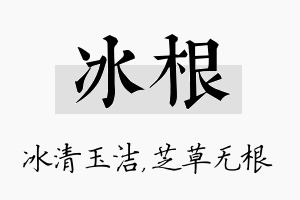 冰根名字的寓意及含义