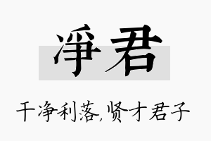 净君名字的寓意及含义