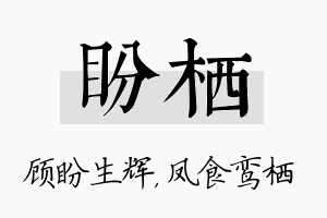 盼栖名字的寓意及含义