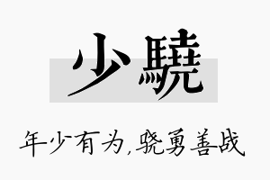 少骁名字的寓意及含义