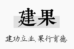 建果名字的寓意及含义