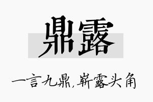 鼎露名字的寓意及含义