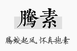 腾素名字的寓意及含义