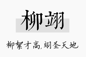 柳翊名字的寓意及含义