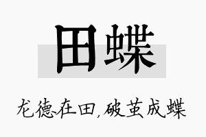 田蝶名字的寓意及含义