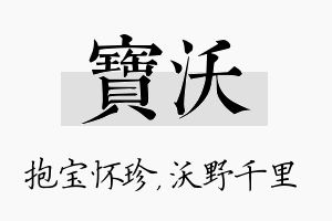 宝沃名字的寓意及含义