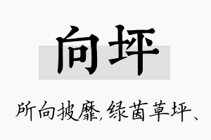 向坪名字的寓意及含义