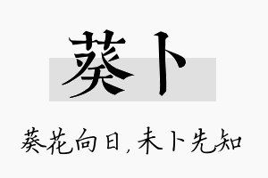 葵卜名字的寓意及含义