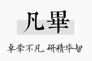 凡毕名字的寓意及含义