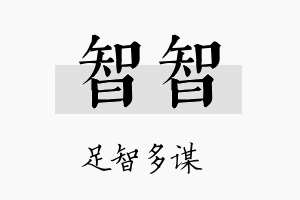 智智名字的寓意及含义