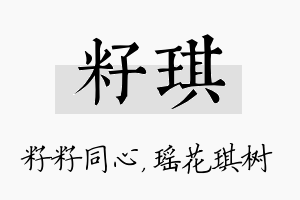 籽琪名字的寓意及含义