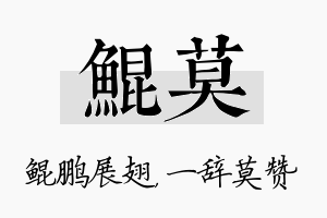 鲲莫名字的寓意及含义