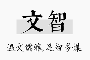 文智名字的寓意及含义