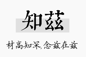 知兹名字的寓意及含义