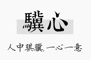 骥心名字的寓意及含义