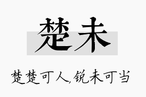 楚未名字的寓意及含义