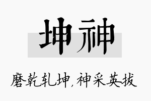 坤神名字的寓意及含义