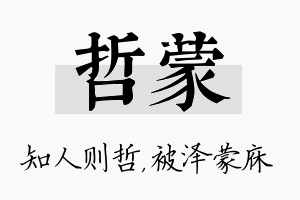 哲蒙名字的寓意及含义