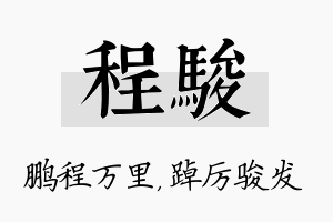 程骏名字的寓意及含义