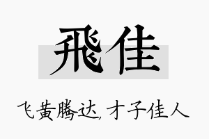 飞佳名字的寓意及含义