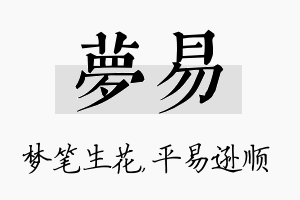 梦易名字的寓意及含义