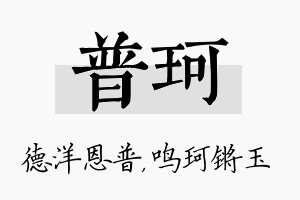 普珂名字的寓意及含义