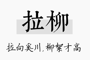 拉柳名字的寓意及含义