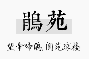 鹃苑名字的寓意及含义