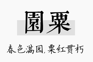 园粟名字的寓意及含义