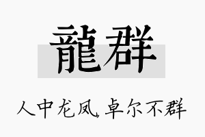 龙群名字的寓意及含义