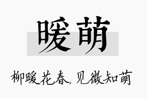 暖萌名字的寓意及含义