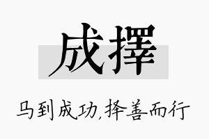 成择名字的寓意及含义