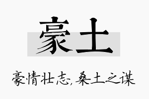 豪土名字的寓意及含义