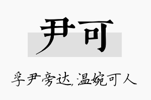 尹可名字的寓意及含义