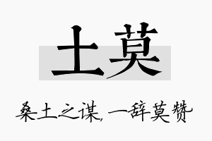 土莫名字的寓意及含义