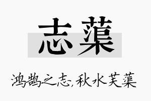 志蕖名字的寓意及含义