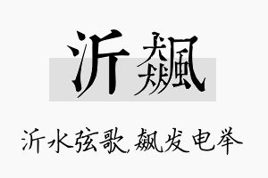 沂飙名字的寓意及含义