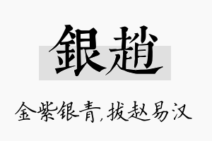 银赵名字的寓意及含义