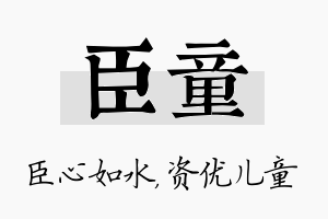 臣童名字的寓意及含义