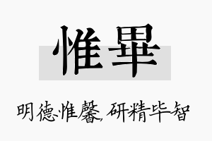 惟毕名字的寓意及含义