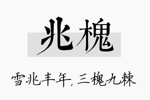 兆槐名字的寓意及含义