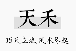 天禾名字的寓意及含义